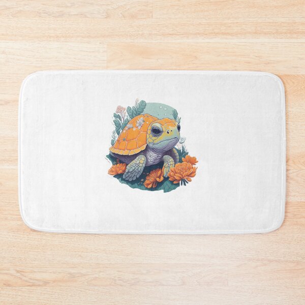 Item preview, Turtley Awesome: A Colorful Turtle with Flower Splash designed and sold by hudaG.