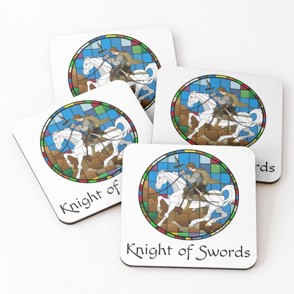 Item preview, Minor Arcana Knight of Swords - Stained Glass Design for T-shirt, stickers and other accessories designed and sold by Pixel Waite.
