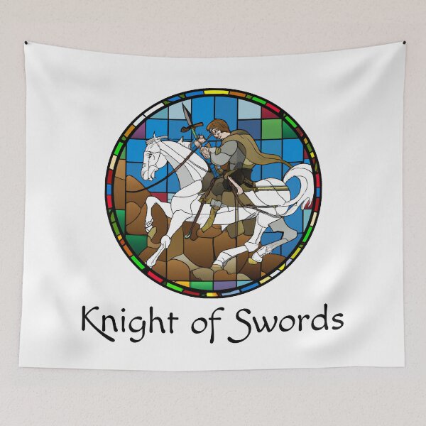 Item preview, Minor Arcana Knight of Swords - Stained Glass Design for T-shirt, stickers and other accessories designed and sold by Pixel Waite.