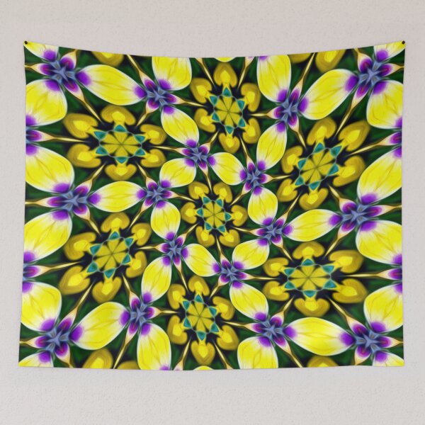 Item preview, Yellow and Purple Daisy Pattern designed and sold by Patternflower.