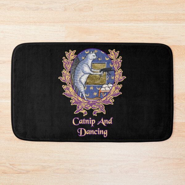 Item preview, 'Catnip And Dancing' Goofy Cat Offering Mouse - Medieval Designs Collection designed and sold by Ridiculam Toga.
