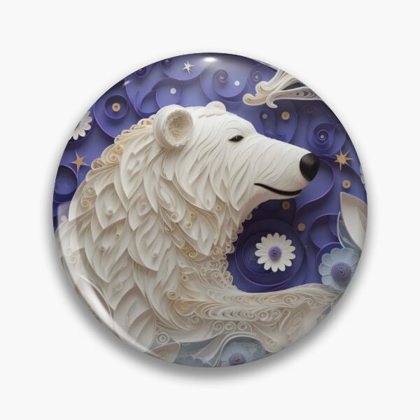 Artikelvorschau, Greeting card with white bear on a blue background with flowers entworfen und verkauft von aiphotosart.