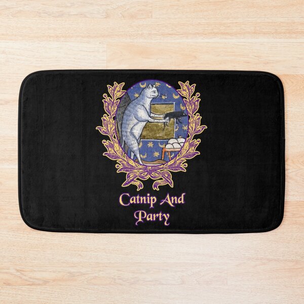 Item preview, 'Catnip And Party' Goofy Cat Offering Mouse - Medieval Designs Collection designed and sold by Ridiculam Toga.