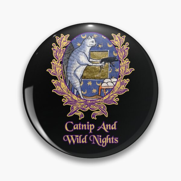 Item preview, 'Catnip and Wild Nights' Goofy Cat Offering Mouse - Medieval Designs Collection designed and sold by Ridiculam Toga.