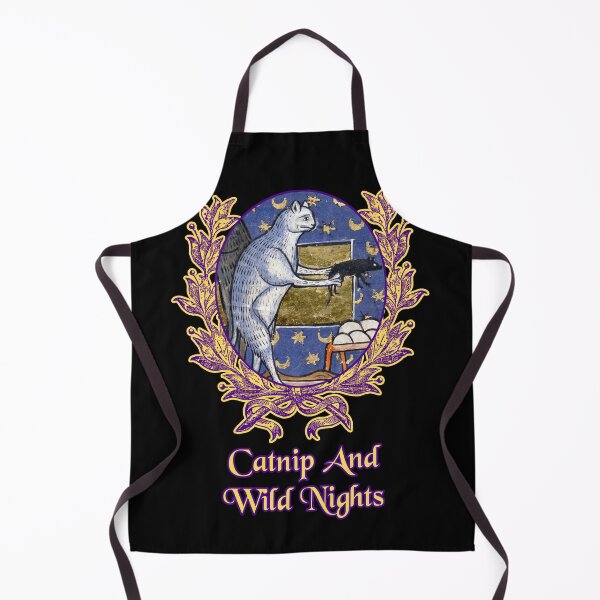 Item preview, 'Catnip and Wild Nights' Goofy Cat Offering Mouse - Medieval Designs Collection designed and sold by Ridiculam Toga.