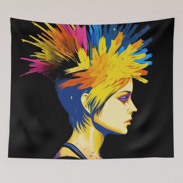 Item preview, Punk Girl Color Splash Mohawk designed and sold by Corbzart.