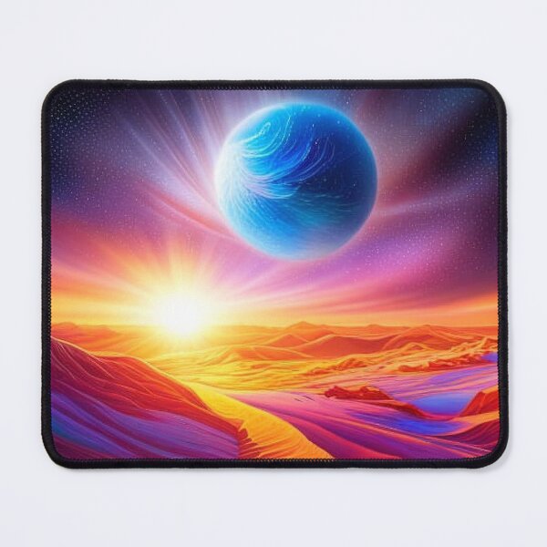 Item preview, Desert Sunrise Holographic Astral Cosmic Illustration | Stunning Art Print and Home Decor designed and sold by LuminoArt.