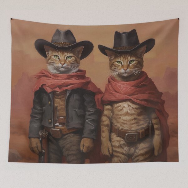 Item preview, Vintage Cats in Cowboy Charm designed and sold by sabellawaleen.