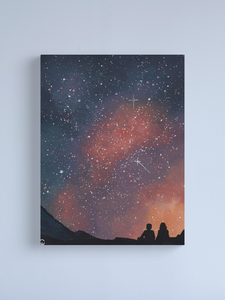 ARTCANVAS Dark Dusk Evening Mountain And Starry Sky sale Canvas Art Print