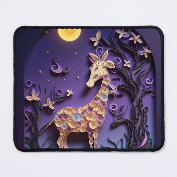 Artikelvorschau, illustration of a giraffe on the background of the night sky entworfen und verkauft von aiphotosart.
