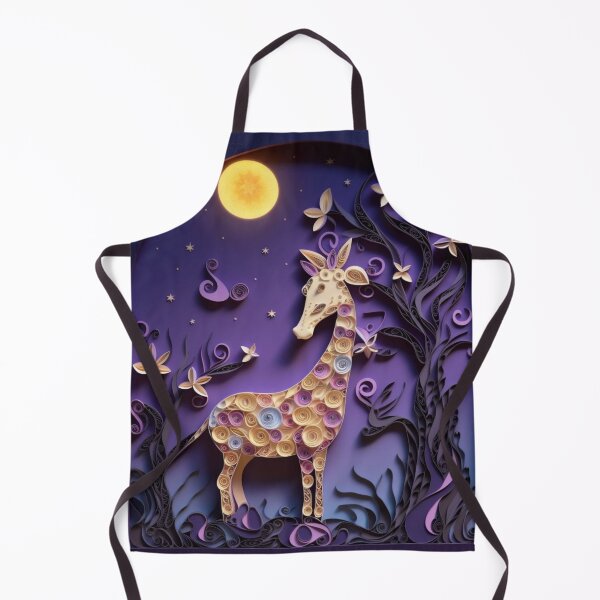 Artikelvorschau, illustration of a giraffe on the background of the night sky entworfen und verkauft von aiphotosart.