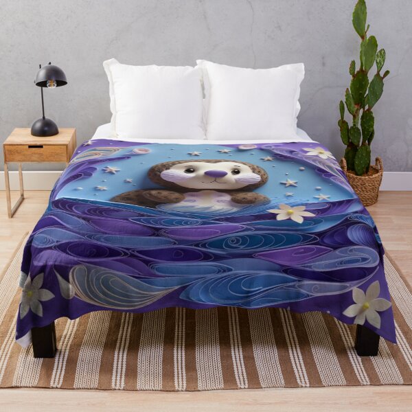 Item preview, Cute soft toy hedgehog on a blue background with flowers. designed and sold by aiphotosart.