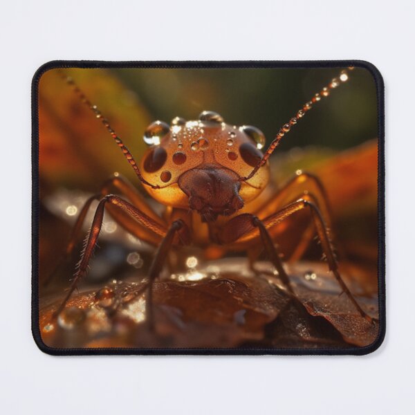 Item preview, Dewy Warrior: A Close-up Encounter with an Army Ant on an Autumn Leaf designed and sold by luvablelifeform.
