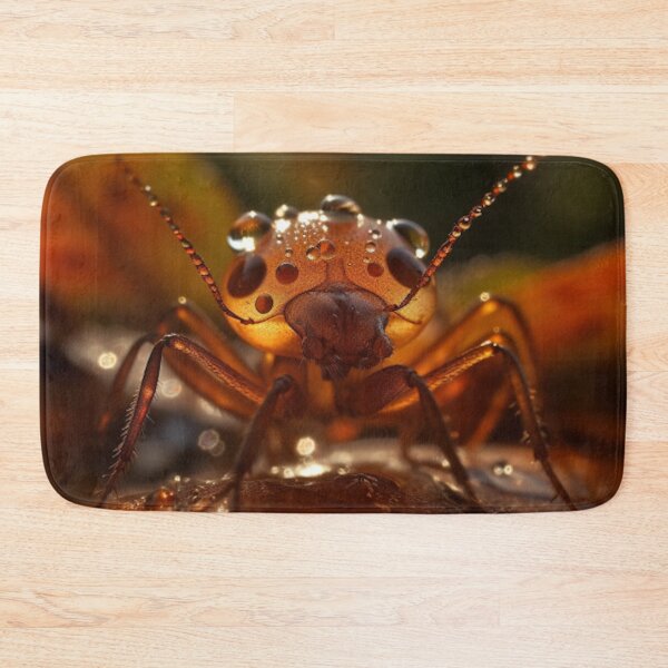 Item preview, Dewy Warrior: A Close-up Encounter with an Army Ant on an Autumn Leaf designed and sold by luvablelifeform.