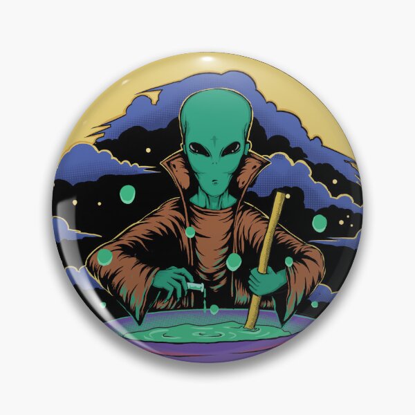 Item preview, Alien Wizard with Cauldron, Stanger Danger designed and sold by ToffieDesign.