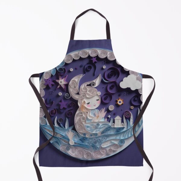 Artikelvorschau, Cute cartoon mermaid in the moon with purple flowers and clouds. entworfen und verkauft von aiphotosart.