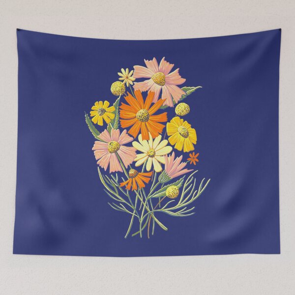 Item preview, flores silvestres felices en rayas azules hielo de jen montgomery jen montgomery transparentes designed and sold by spoanflih90.