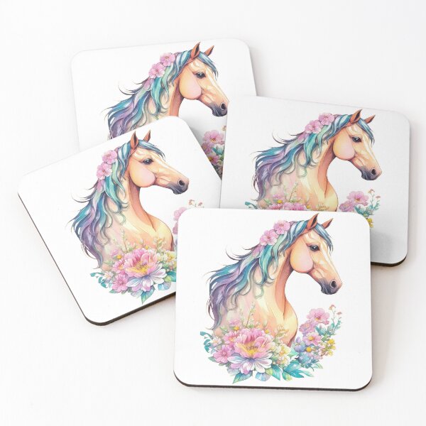 Item preview, Beautiful Mare Pony Horse Flowers Floral designed and sold by LuminOrb.