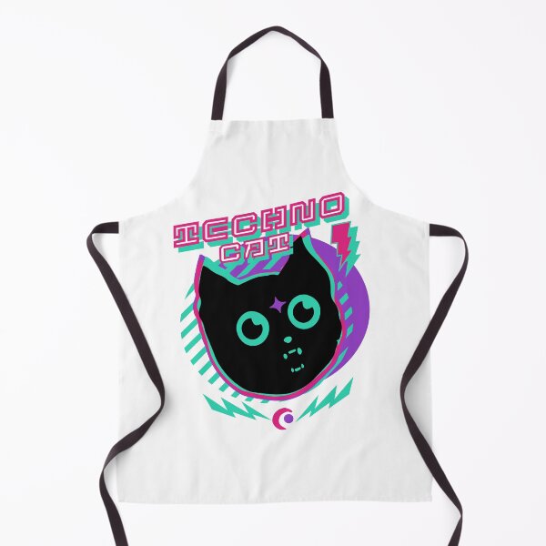 Item preview, TECHNO -  Techno Cat (pink/teal) designed and sold by Discothreadz.