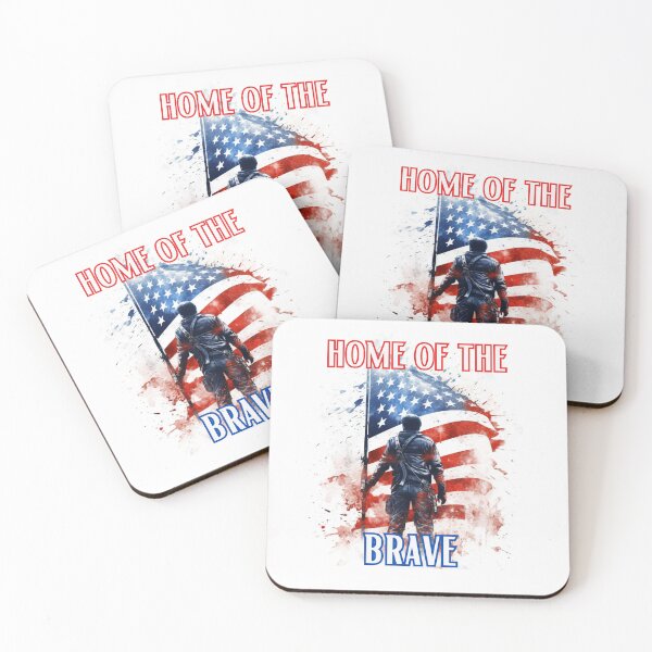 Item preview, Home of The Brave - Independence Day designed and sold by letsgetinspired.