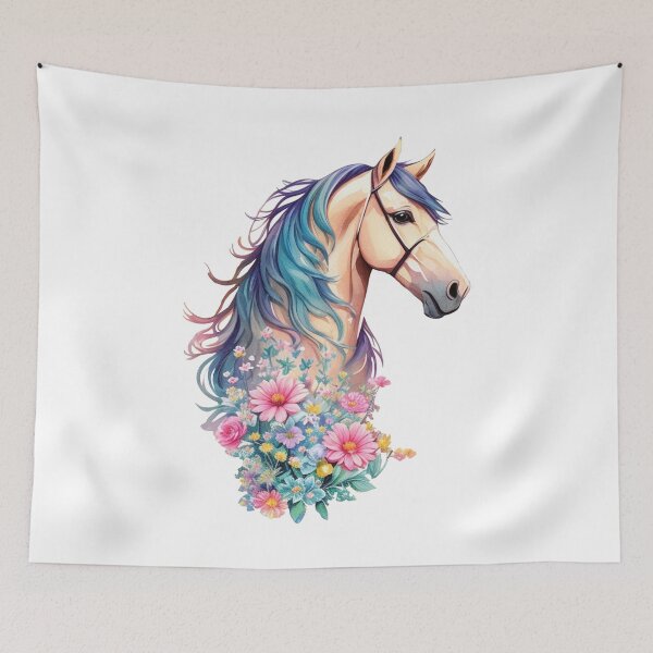 Item preview, Beautiful Horses Breed Horse Flowers designed and sold by LuminOrb.