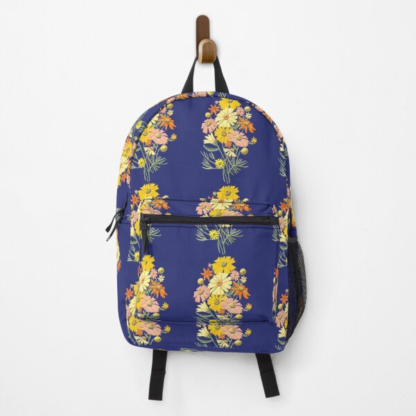 Artikelvorschau, Fröhliche Wildblumen auf marineblauer Kunst von Jen Montgomery Jen Montgomery transparent entworfen und verkauft von spoanflih90.
