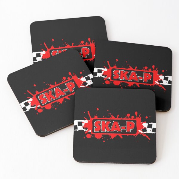 Item preview, Ska-P Red Splashes with Black-White Distorted Checker designed and sold by UpNorthArts.