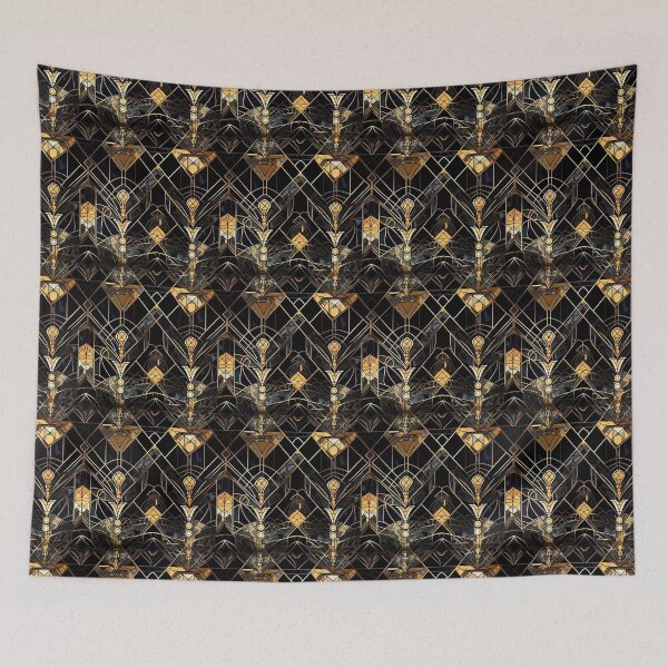 Item preview, Gold and Gold Art Deco Stained Glass Pattern designed and sold by Sturdust.