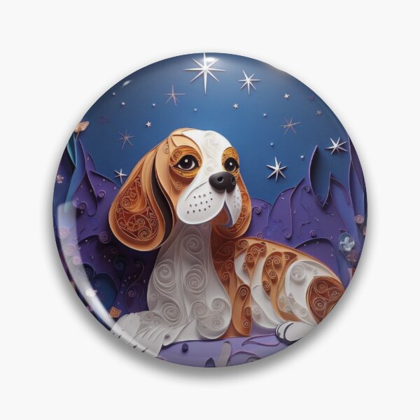 Artikelvorschau, Beagle dog in the sea at night with moon and stars. entworfen und verkauft von aiphotosart.