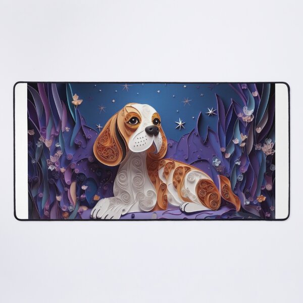 Artikelvorschau, Beagle dog in the sea at night with moon and stars. entworfen und verkauft von aiphotosart.
