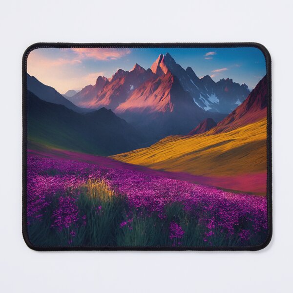 Item preview, Mountain Range Landscapes With a Breathtaking Display of Wildflowers Against a Majestic Mountain Backdrop, Ai Generated Art designed and sold by AiGens.
