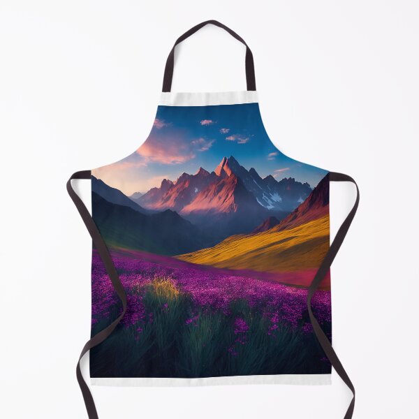 Item preview, Mountain Range Landscapes With a Breathtaking Display of Wildflowers Against a Majestic Mountain Backdrop, Ai Generated Art designed and sold by AiGens.