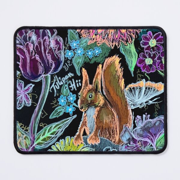 Item preview, Floral Squirrel designed and sold by Marianne Elvan Barfoed.
