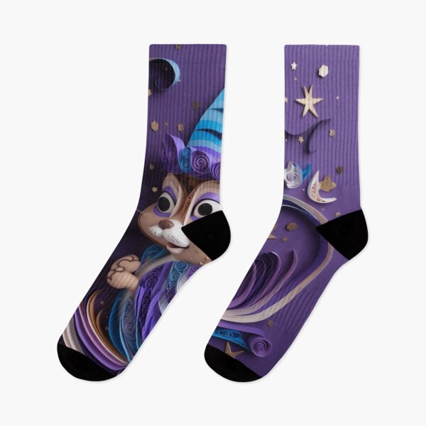 Artikelvorschau, Halloween background with a cute cartoon cat in blue and purple. entworfen und verkauft von aiphotosart.