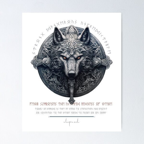 Item preview, Fenrir Wolf 001 - strong dangerous unpredictable (Norse mythology) designed and sold by utopio-art.
