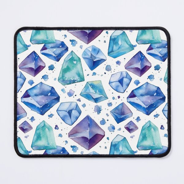 Item preview, Watercolour Blue Gems Seamless Pattern designed and sold by PatternStudios.
