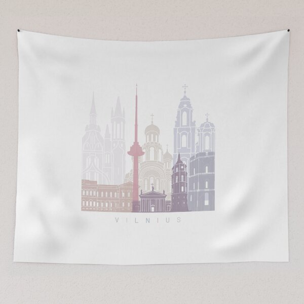 Item preview, VILNIUS  SKYLINE POSTER PASTEL designed and sold by paulrommer.
