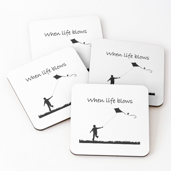 Item preview, When life blows, fly a kite. implicit  version for a light background designed and sold by Jeeb-Arts.