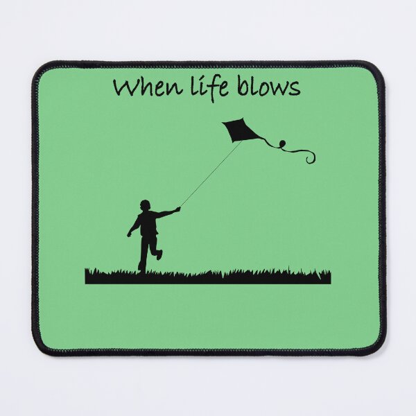 Item preview, When life blows, fly a kite. implicit version for a light background designed and sold by Jeeb-Arts.