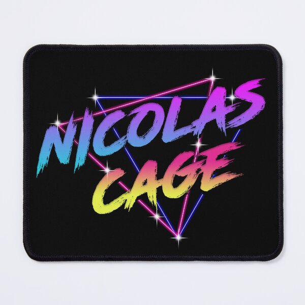 Item preview, Nicolas Cage Synth Wave Font 80s Retro New Wave Neon Glam Rock Heavy Metal designed and sold by ToxicTigerStore.