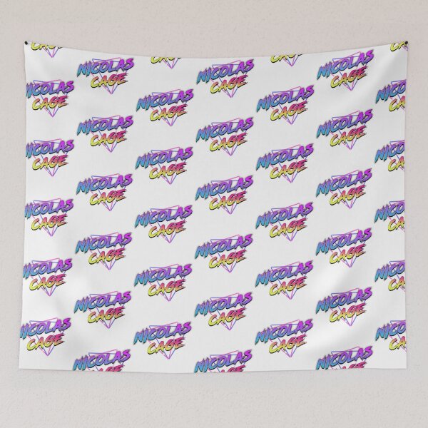 Item preview, Nicolas Cage Synth Wave Font 80s Retro New Wave Neon Glam Rock Heavy Metal designed and sold by ToxicTigerStore.