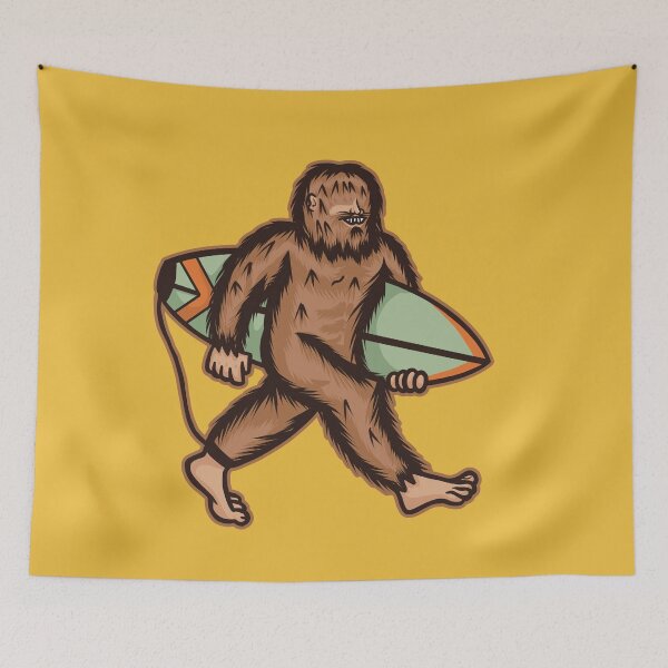 Item preview, Sasquatch Bigfoot Walking in the Beach with a Surfboard | Summer Vibes designed and sold by The Artfiller.
