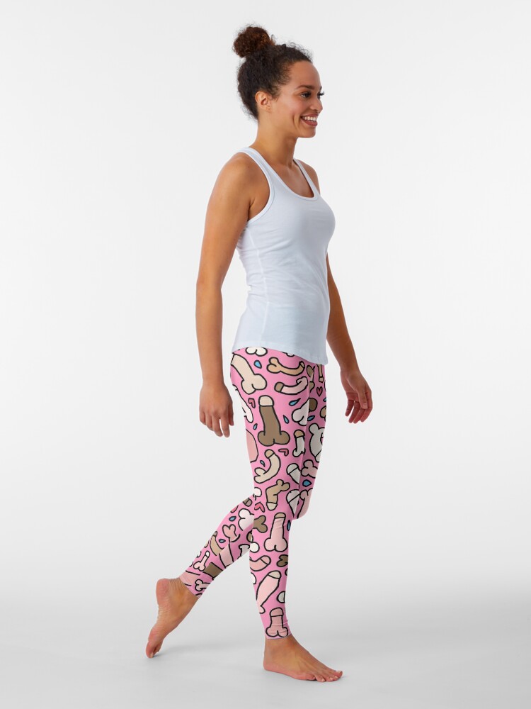 Pink Boob Print Leggings Boob Yoga Pants Funny Workout Clothes