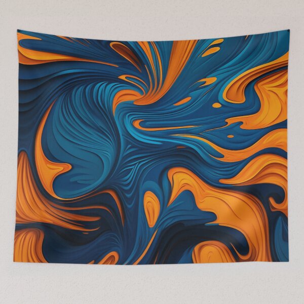 Item preview, Oil Paint Orange And Blue pattern designed and sold by DaveDango.