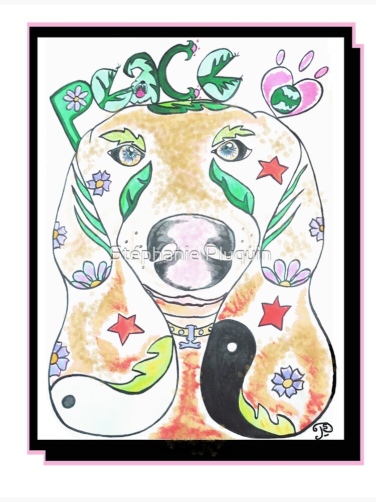 Aperçu 3 sur 3. Poster avec l'œuvre PopDog Art Basset Hound - illustration chien Basset colorée ! créée et vendue par doudouedition.