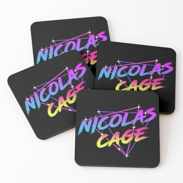 Item preview, Nicolas Cage Synth Wave Font 80s Retro New Wave Neon Glam Rock Heavy Metal designed and sold by ToxicTigerStore.