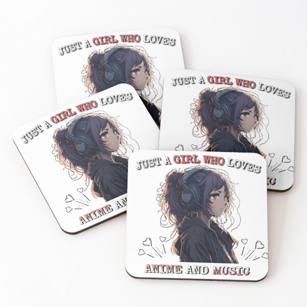Item preview, Just A Girl Who Loves Anime And Music designed and sold by FamousTee.
