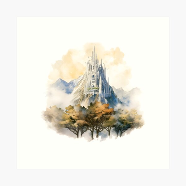 minas tirith watercolour