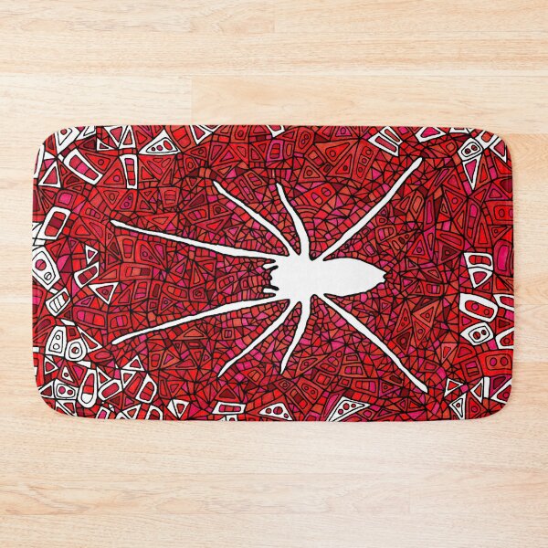 Item preview, White Silhouette Spider on Geometric Background designed and sold by inklets.