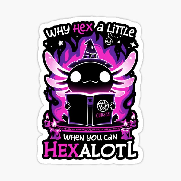 Vista previa del artículo con la obra «Axolotl Witching Hour - Salamandra espeluznante», diseñado y vendido por Snouleaf.